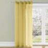 Plain Ring Top Eyelet Heading Voile Panel Ochre - Image 2