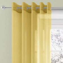 Plain Ring Top Eyelet Heading Voile Panel Ochre