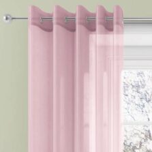 Plain Ring Top Eyelet Heading Voile Panel Pink
