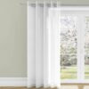 Plain Ring Top Eyelet Heading Voile Panel White - Image 2
