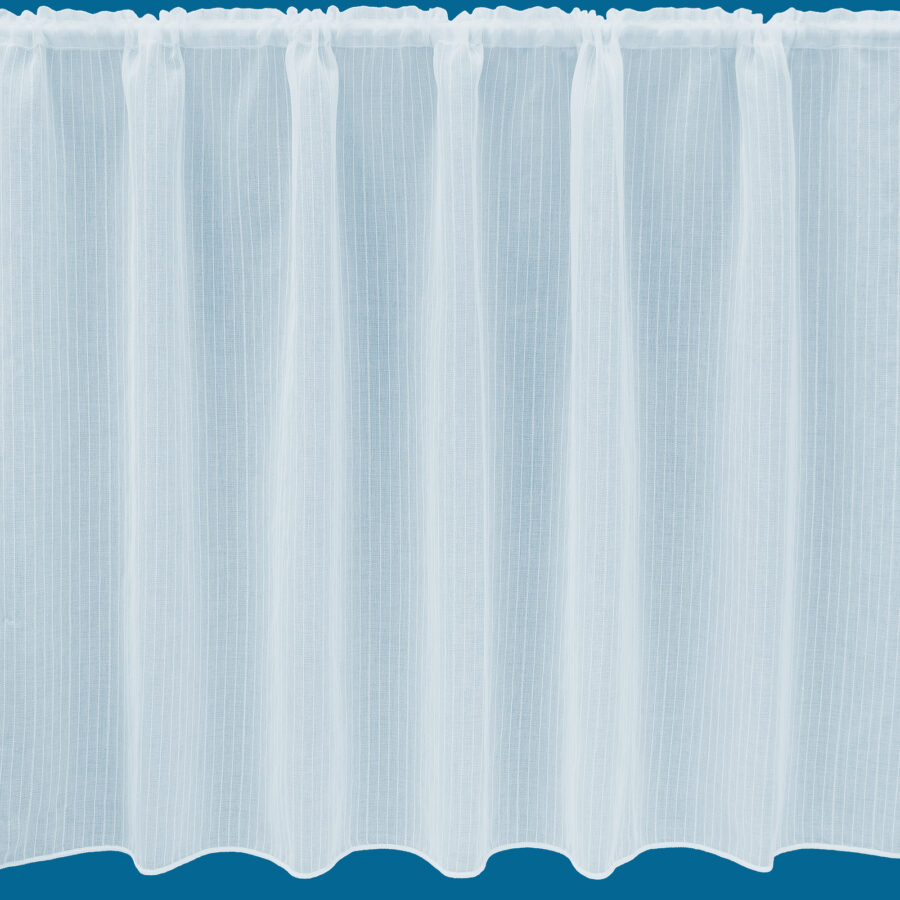 Bella White Net Curtain with Lead Weighted Hem