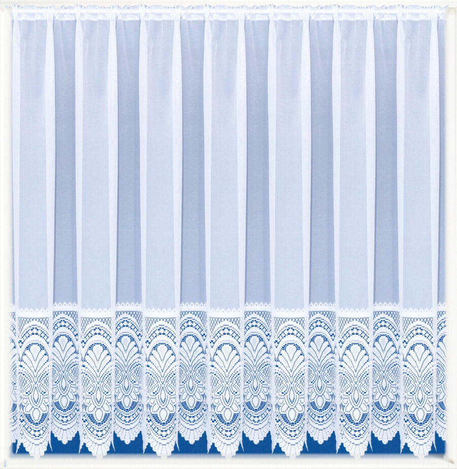 Brussels Base Lace White Net Curtain