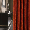 Hampstead Terracotta Crushed Chenille Blackout Lined Ready Made Curtains - Image 4
