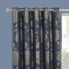 Eleanor Navy Eyelet Metallic Printed Lined Ready Made Curtains - Image 3