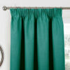Athens Green Pencil Pleat Self Lined Blackout Ready Made Curtains - Image 3