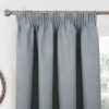 Athens Grey Pencil Pleat Self Lined Blackout Ready Made Curtains - Image 3