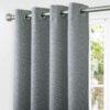 Athens Grey Eyelet Self Lined Blackout Ready Made Curtains - Image 3