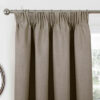 Athens Natural Pencil Pleat Self Lined Blackout Ready Made Curtains - Image 3