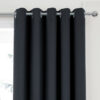 Plain Woven Black Eyelet Blockout Self Lined Ready Made Curtains - Image 3