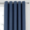 Plain Woven Blue Eyelet Blockout Self Lined Ready Made Curtains - Image 3
