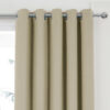Plain Woven Latte Eyelet Blockout Self Lined Ready Made Curtains - Image 2