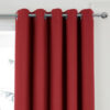 Plain Woven Red Eyelet Blockout Self Lined Ready Made Curtains - Image 3