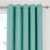 Plain Woven Teal Eyelet Blockout Self Lined Ready Made Curtains - Image 3