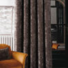 Hampstead Chocolate Crushed Chenille Blackout Lined Ready Made Curtains - Image 4