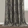 Eleanor Pewter Eyelet Metallic Printed Lined Ready Made Curtains - Image 4