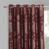 Eleanor Red Eyelet Metallic Printed Lined Ready Made Curtains - Image 3