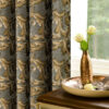 Georgina Gold Chenille Jacquard Lined Pencil Pleat Ready Made Curtains - Image 5
