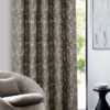 Georgina Natural Chenille Jacquard Lined Pencil Pleat Ready Made Curtains - Image 5