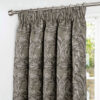 Georgina Natural Chenille Jacquard Lined Pencil Pleat Ready Made Curtains - Image 3