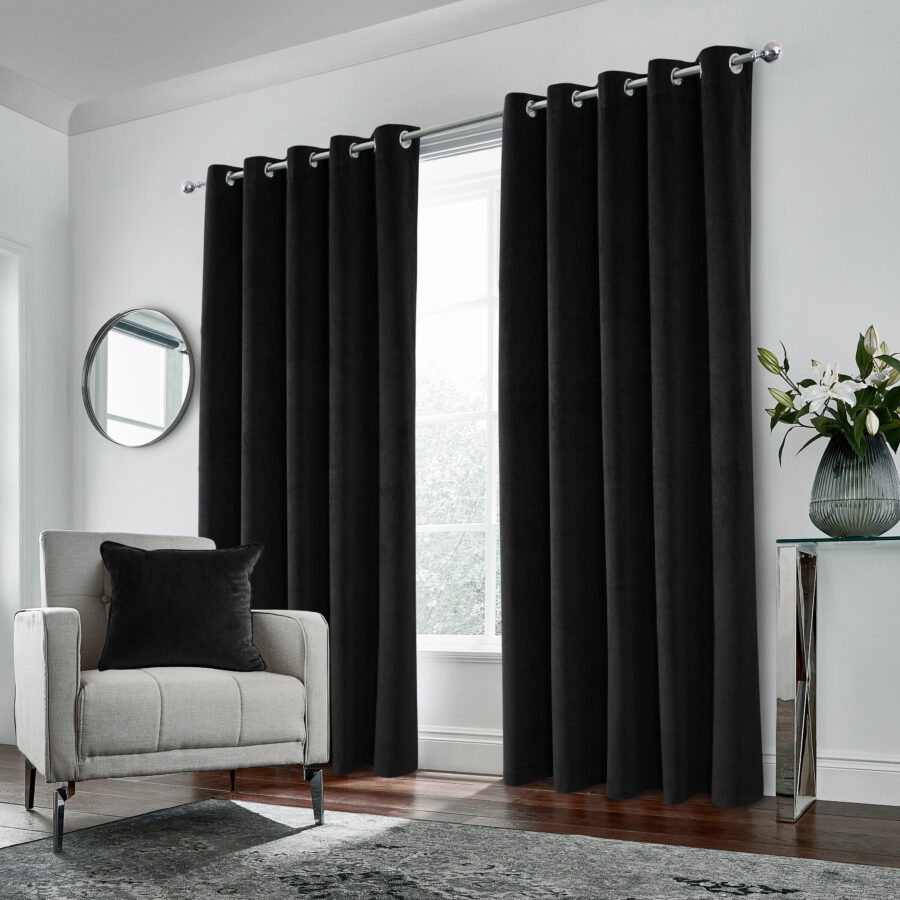 Windsor Black Eyelet Blackout Lined