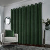 Windsor Green Eyelet Blackout Ready Made Curtains - Image 3
