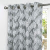 Hendon Grey Eyelet Jacquard Lined Ready Made Curtains - Image 3