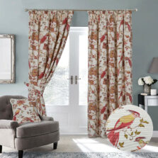 Knightsbridge Terracotta Lined Pencil Pleat Ready Made Curtains