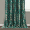 Eleanor Teal Eyelet Metallic Printed Lined Ready Made Curtains - Image 4