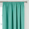Plain Woven Teal Pencil Pleat Blockout Self Lined Ready Made Curtains - Image 3