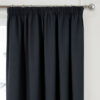 Plain Woven Black Pencil Pleat Blockout Self Lined Ready Made Curtains - Image 3