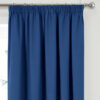 Plain Woven Blue Pencil Pleat Blockout Self Lined Ready Made Curtains - Image 3