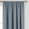 Plain Woven Grey Pencil Pleat Blockout Self Lined Ready Made Curtains - Image 3