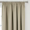 Plain Woven Latte Pencil Pleat Blockout Self Lined Ready Made Curtains - Image 3