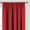 Plain Woven Red Pencil Pleat Blockout Self Lined Ready Made Curtains - Image 3