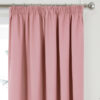 Plain Woven Pink Pencil Pleat Blockout Self Lined Ready Made Curtains - Image 3