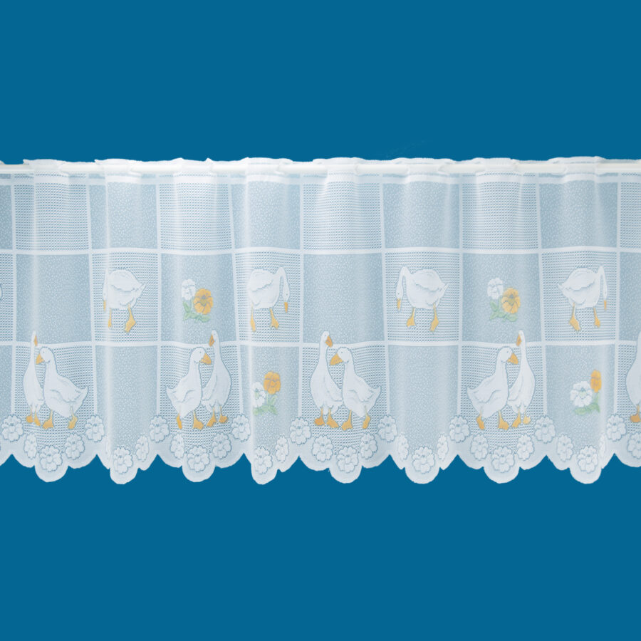 Geese & Daisy Lace Café Net Curtain | Window Covering