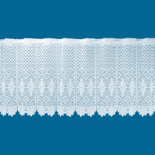 White Faux Macrame Lace Window Curtain for Kitchen