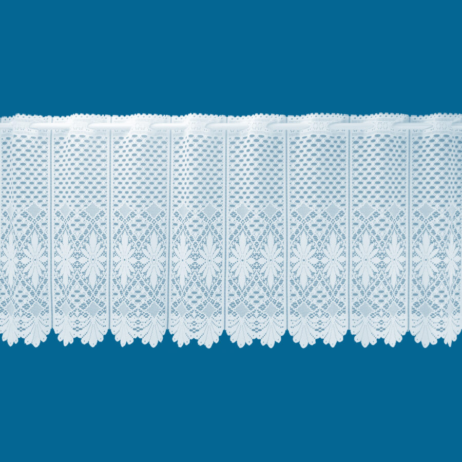 White Faux Macrame Lace Window Curtain for Kitchen