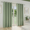 Cleo Green Chevron Thermal Eyelet Curtains