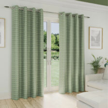 Cleo Green Chevron Thermal Eyelet Curtains