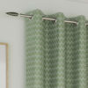 Cleo Green Chevron Thermal Eyelet Curtains - Image 3