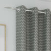 Cleo Grey Chevron Thermal Eyelet Curtains - Image 3