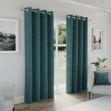 Arden Teal 100% Blackout Eyelet Curtains