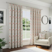 Ainsley Red Pencil Pleat Blackout Curtains