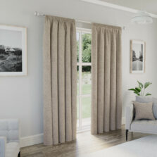 Delphie Natural Pencil Pleat Blackout Curtains