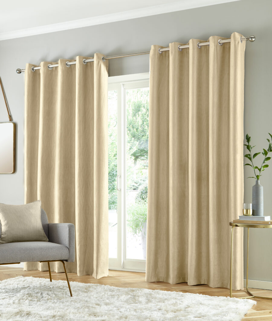 Richmond Cream Eyelet Blockout Self Lined Ready Made Curtains