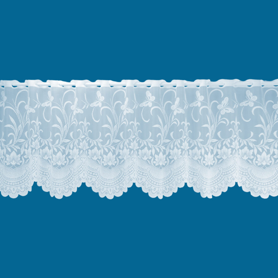Butterfly White Cafe Net Curtain