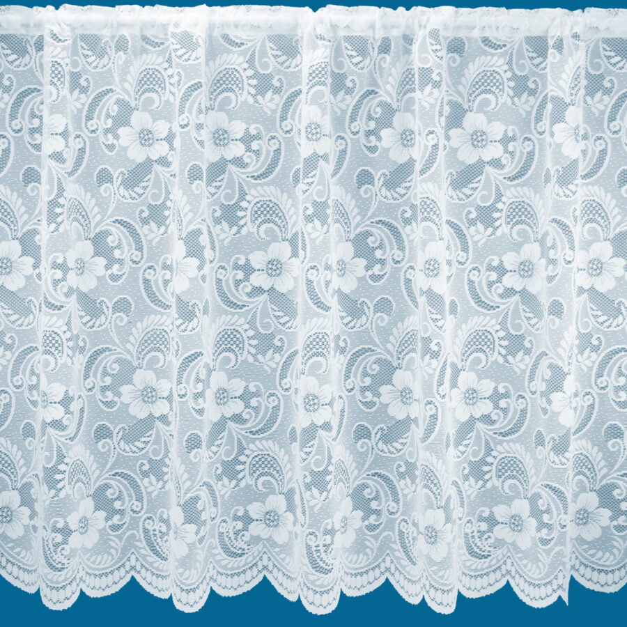 Flora White Heavyweight Net Curtain